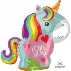   GLOBO 18" FOIL FORMA UNICORNIO LOV