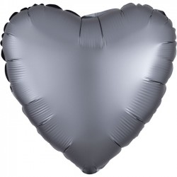   GLOBO 18" FOIL CORAZON SATIN GRIS