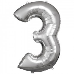   GLOBO 34" FOIL FORMA N3 PLATA