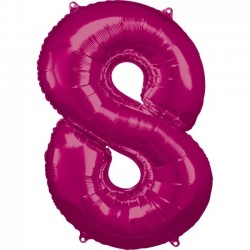   GLOBO 34" FOIL FORMA N8 FUCSIA