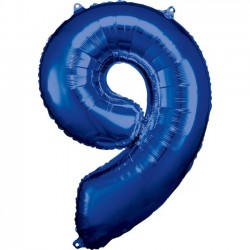   GLOBO 34" FOIL FORMA N9 AZUL