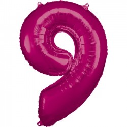   GLOBO 34" FOIL FORMA N9 FUCSIA