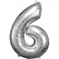   GLOBO 34" FOIL FORMA N6 PLATA