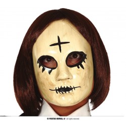 MASCARA MUJER CON CRUZ FRENTE