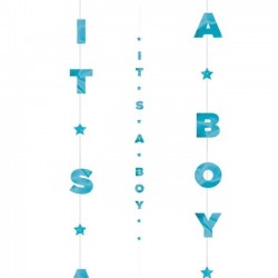 TIRA DECORACION GLOBO IT´S A BOY 182CM