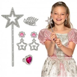   SET PRINCESA PLATA CON PIEDRA ROSA