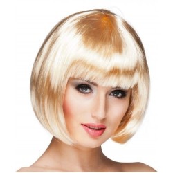PELUCA CORTA CON FLECOS BOB RUBIA