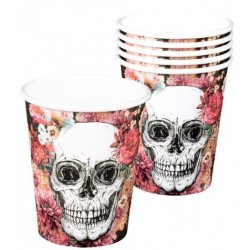   6 VASOS CARTON DIA DE LOS MUERTOS