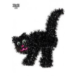 GATO NEGRO DE TINSEL 30X36CM