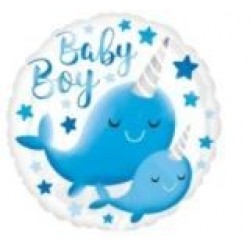 GLOBO 18" FOIL BALLENA UNICORNIO BOY