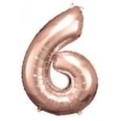   GLOBO 34" FOIL FORMA N6 ROSA ORO