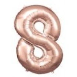   GLOBO 34" FOIL FORMA N8 ROSA ORO