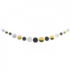GUIRNALDA CIRCULOS ORO PLATA NEGRO 1.70M