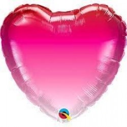 GLOBO 18" FOIL CORAZON ROSA DIFUMINADO