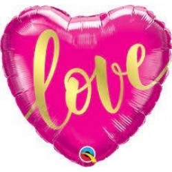 GLOBO 18" FOIL FORMA CORAZON ROJO LOVE O