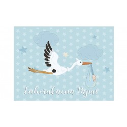 MINI TARJETA CELESTE ENHORABUENA  
