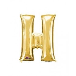   GLOBO 34" FOIL LETRA H METAL ORO