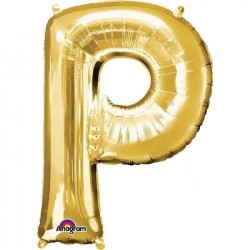   GLOBO 34" FOIL LETRA P METAL ORO