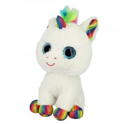 PELUCHE UNICORNIO IRIS SENTADO 18CM