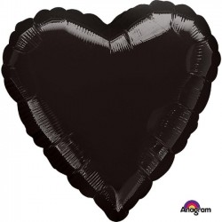   GLOBO 18" FOIL FORMA CORAZON NEGRO