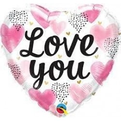GLOBO 18" FOIL FORMA CORAZON ROSA LOVE