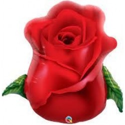 GLOBO 33" FOIL FORMA ROSA ROJA