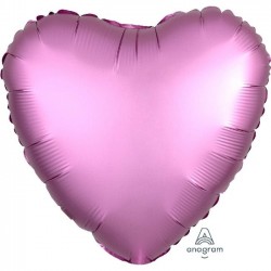 GLOBO 18" FOIL FORMA CORAZON ROSA SATIN