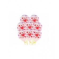 12 GLOBOS 12" LATEX PREM CRISTAL CORAZON