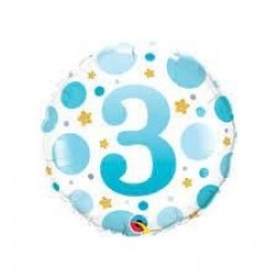 GLOBO 18" FOIL RND N3 PUNTOS AZUL