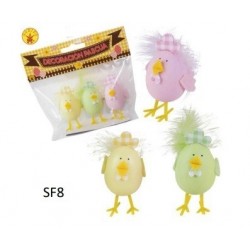 BOLSA 3 HUEVOS POLLITOS 6CM