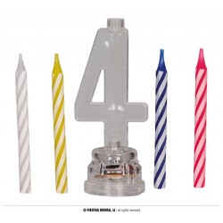 PORTAVELAS LED N4 C/4VELAS 13CM