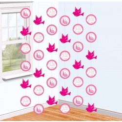   6 TIRAS DECO COMUNION ROSA 2MT