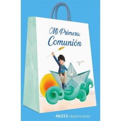 BOLSA COMUNION NIÑO BARCO 42X31X12CM