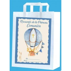 BOLSA COMUNION GLOBO AZUL 24X18X8CM (463