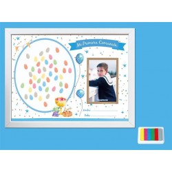 MARCO HUELLA COMUNION NIÑO GLOBO 42X30CM