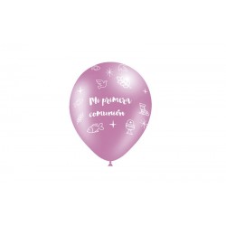 50 GLOBOS 90CM MI PRIMERA COMUNION ROSA