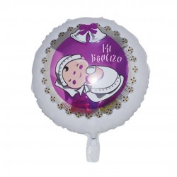 -GLOBO 18" FOIL MI BAUTIZO NIÑA BLANCO