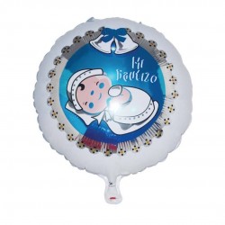 -GLOBO 18" FOIL MI BAUTIZO NIÑO BLANCO