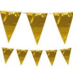   BANDERIN TRIANGULO GDE ORO 10MT