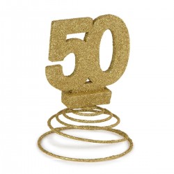 50 ANIVER.MUELLE PURPURINA ORO 15CM