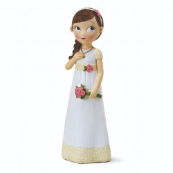 FIGURA NIÑA COMUNION VESTIDO ROMANTICO