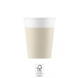   8 VASOS CARTON BEIG 200ML