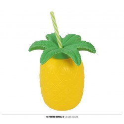 VASO PAJITA FORMA PIÑA 16CM