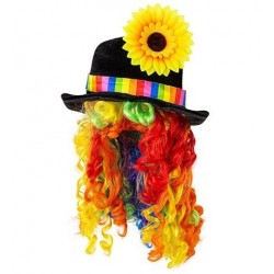 SOMBRERO PAYASO CON PELUCA Y FLOR