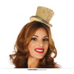 MINI SOMBRERO CHISTERA ORO BRILLANTE