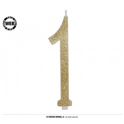   VELA GLITTER ORO N1 12,5CM