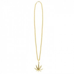  COLLAR METAL ORO HOJA HIERBA MARIA