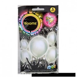   5 GLOBOS PLATA CON LED 15H