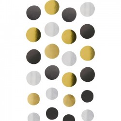 4 TIRAS CIRCULOS ORO/PLATA/NEGRO 1,3MT