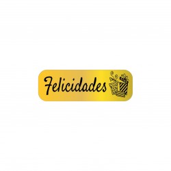   250 ETIQUETAS ORO FELICIDADES